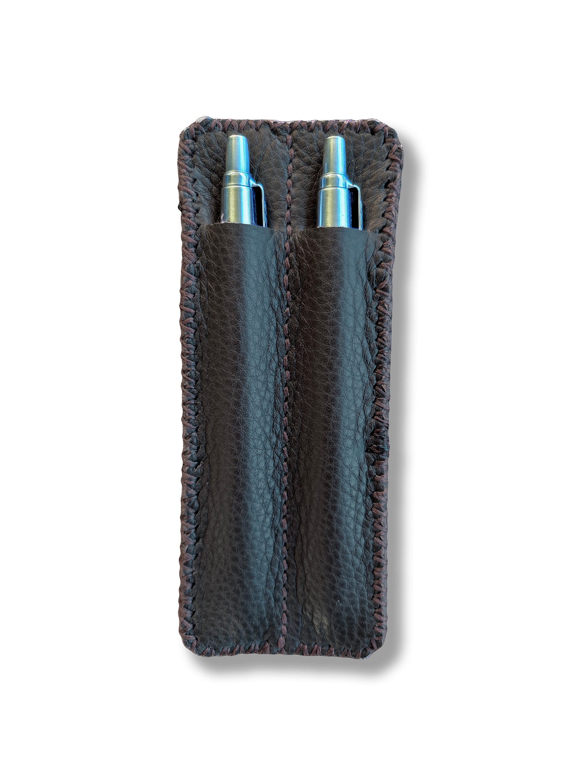 Pioneer Pen Case - Double: Chocolate Brown