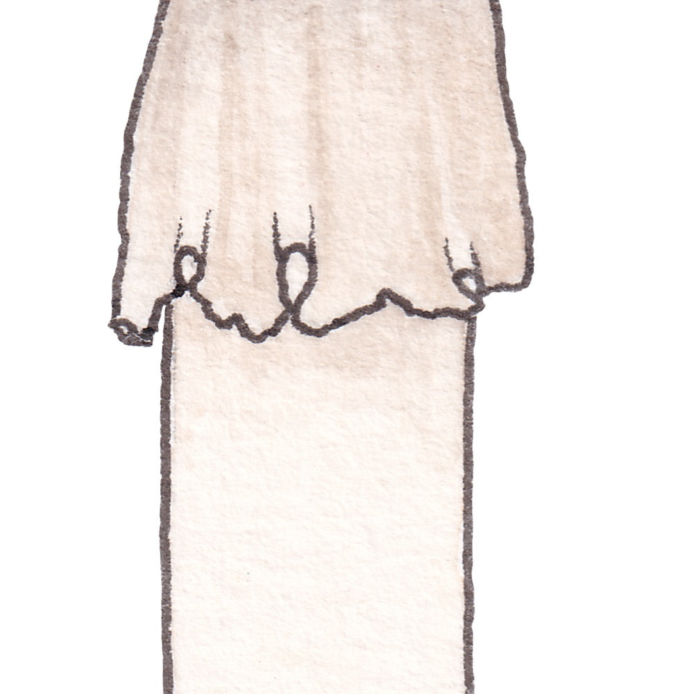 Arwil Art and Design watercolour illustration of a red and white mushroom, with gentle shading and fine line details - cropped to show detail